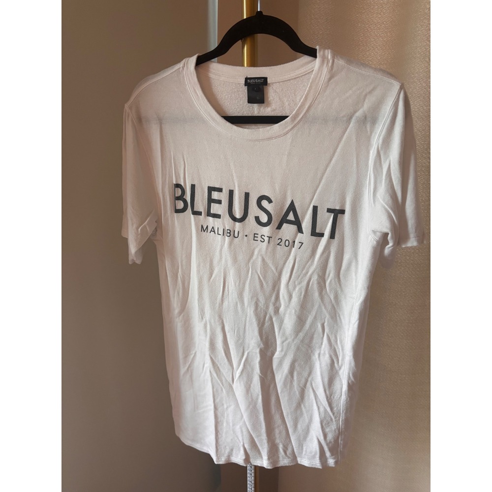 *rare* Bleusalt Malibu Est 2017 Graphic T-Shirt White Short Sleeve Size 1  Women